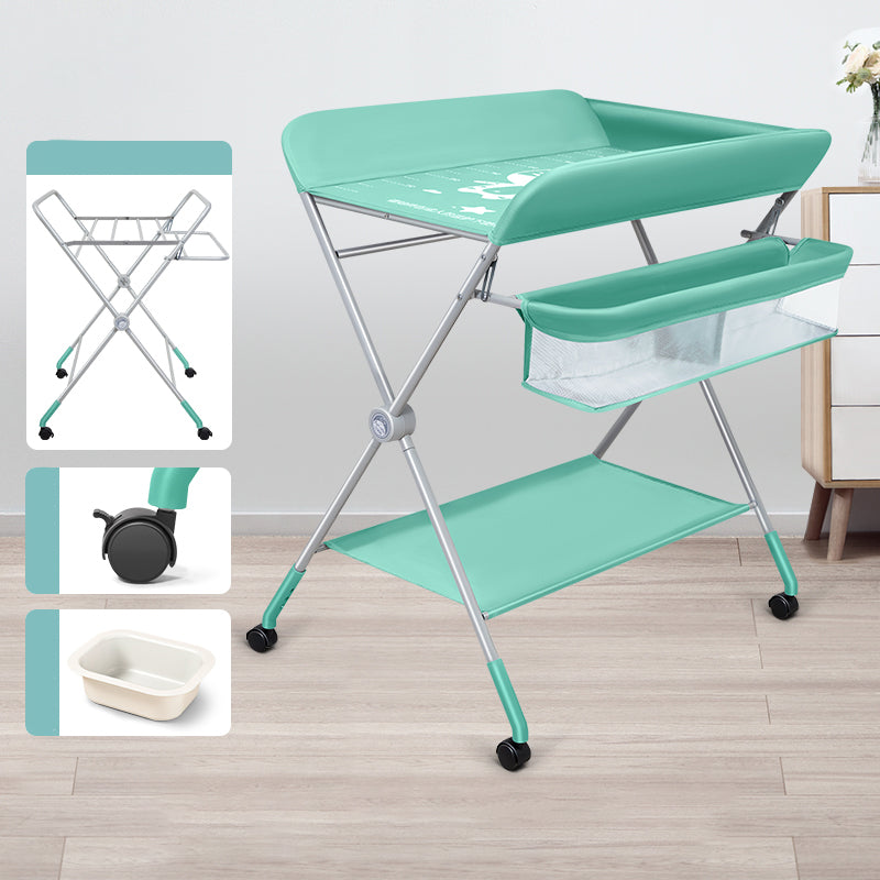 Folding and Portable Changing Table Metal Baby Changing Table with Pad