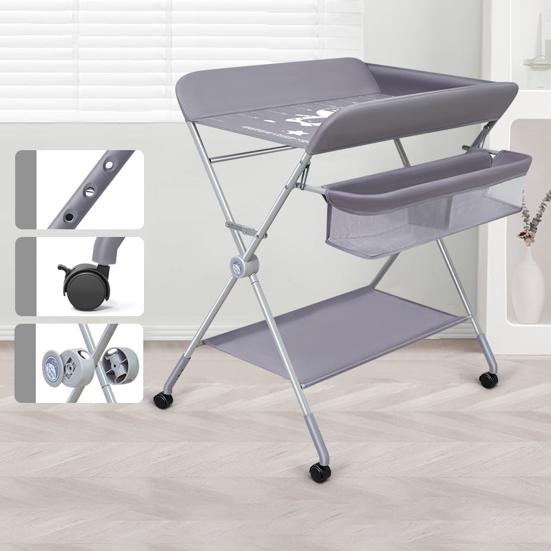 Folding and Portable Changing Table Metal Baby Changing Table with Pad