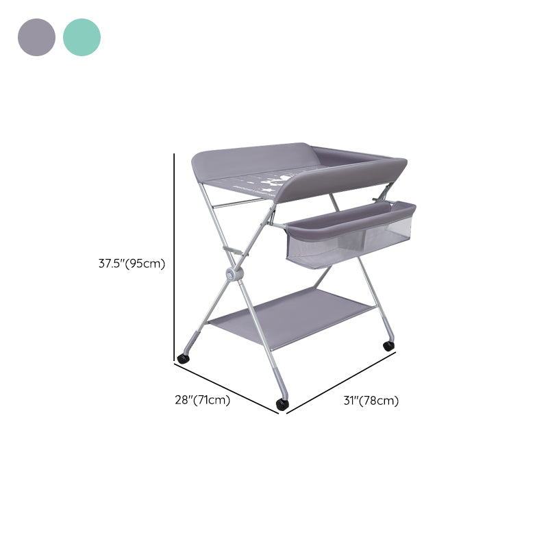 Folding and Portable Changing Table Metal Baby Changing Table with Pad