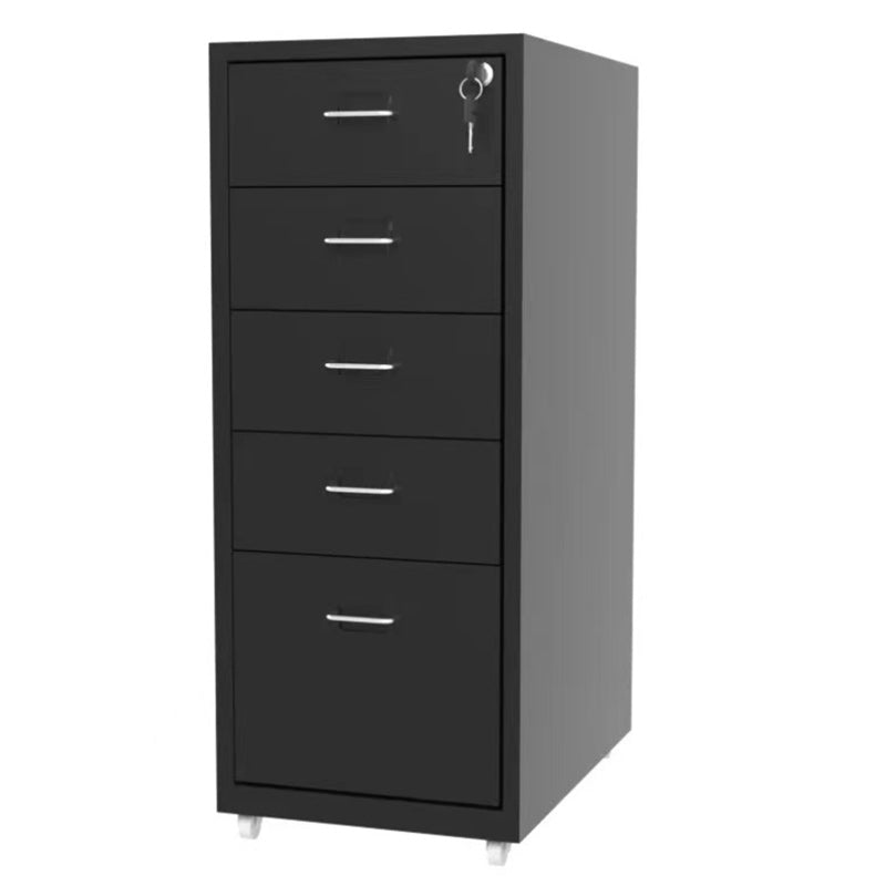 Contemporary File Cabinet Metal Frame Key Lock Lateral File Cabinet