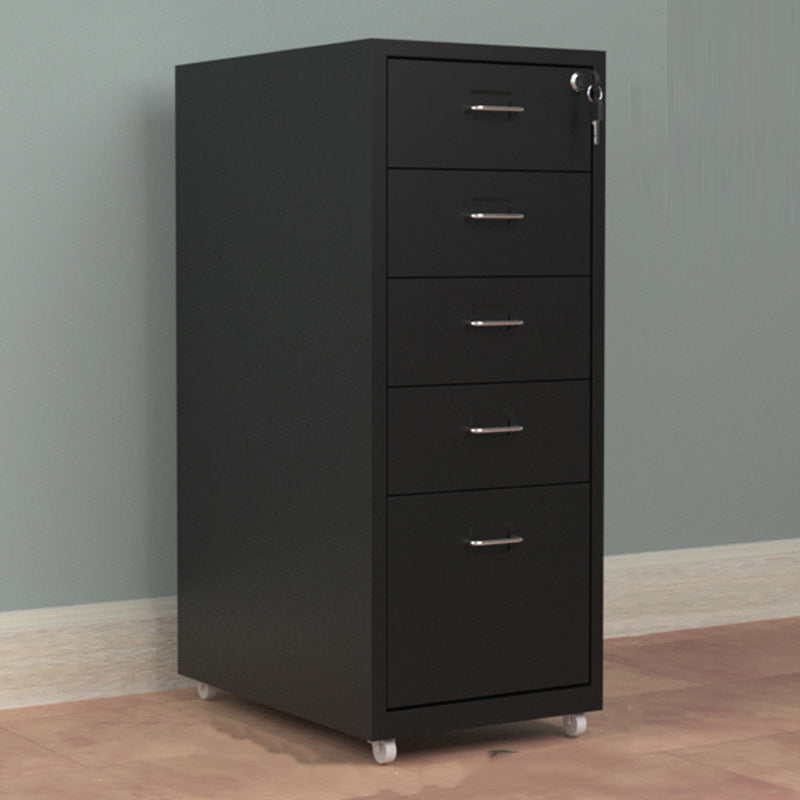 Contemporary File Cabinet Metal Frame Key Lock Lateral File Cabinet