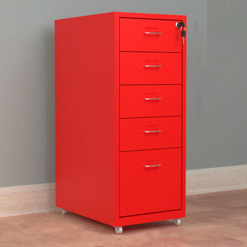 Contemporary File Cabinet Metal Frame Key Lock Lateral File Cabinet