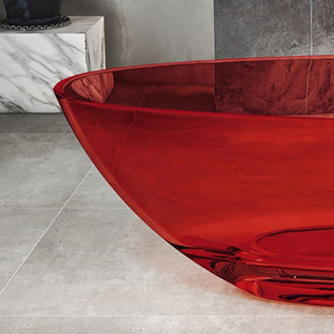 Flat Bottom Soaking Bathtub Antique Finish Oval Modern Bath Tub