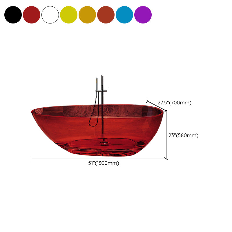 Flat Bottom Soaking Bathtub Antique Finish Oval Modern Bath Tub