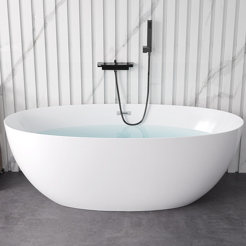 Oval Freestanding Soaking Bathtub Antique Finish Modern Bath Tub