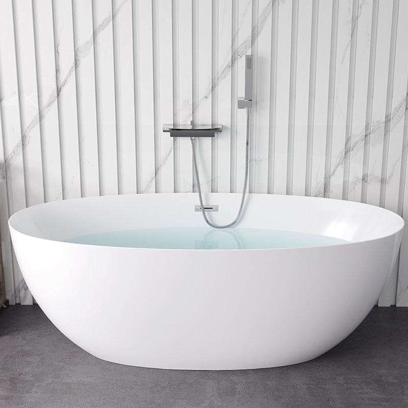 Oval Freestanding Soaking Bathtub Antique Finish Modern Bath Tub