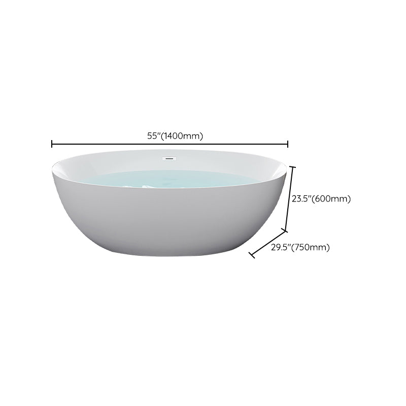 Oval Freestanding Soaking Bathtub Antique Finish Modern Bath Tub