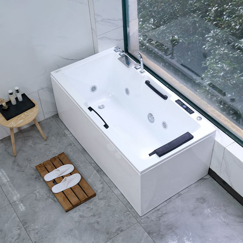 Modern Stand Alone Bath Acrylic Soaking White Rectangular Bathtub