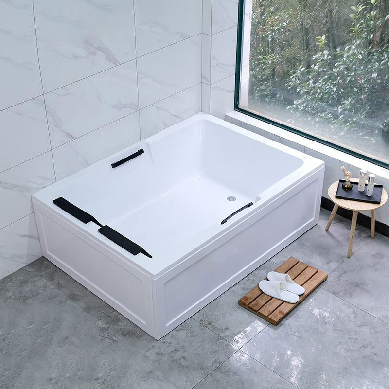 Modern Stand Alone Bath Acrylic Soaking White Rectangular Bathtub