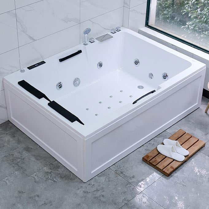 Modern Stand Alone Bath Acrylic Soaking White Rectangular Bathtub