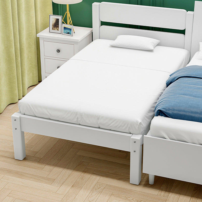 Contemporary Solid Wood Standard Bed with Rectangle Headboard