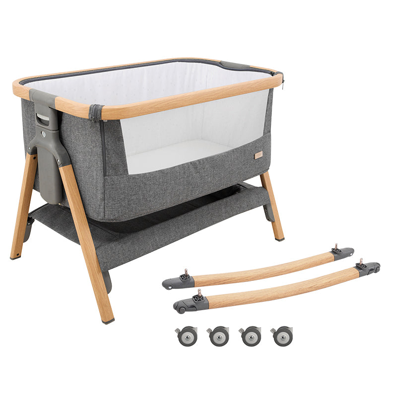 Modern Foldable Bedside Sleeper Toddler Cradle with Storage Shelf