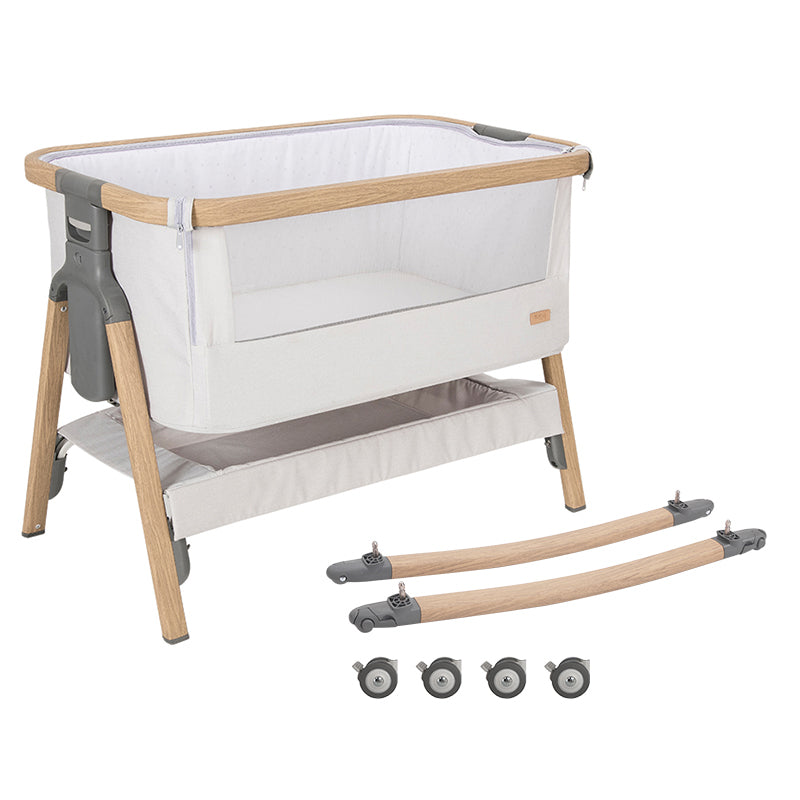 Modern Foldable Bedside Sleeper Toddler Cradle with Storage Shelf