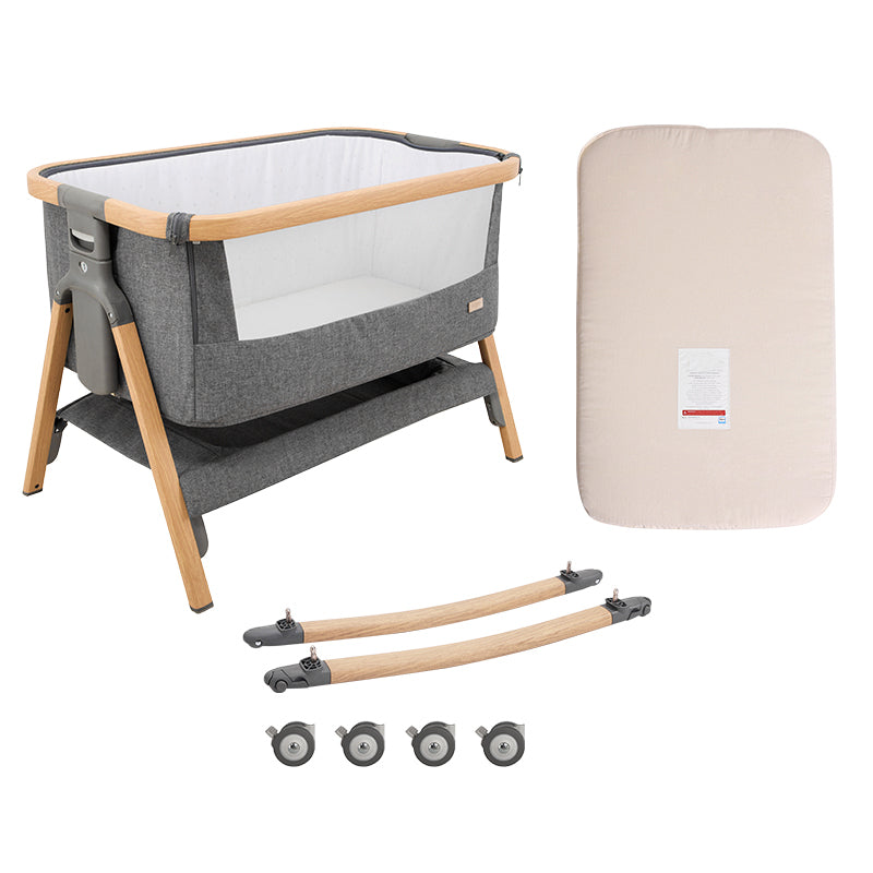 Modern Foldable Bedside Sleeper Toddler Cradle with Storage Shelf