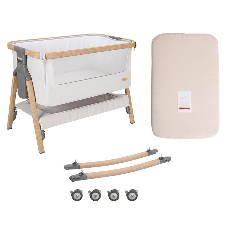 Modern Foldable Bedside Sleeper Toddler Cradle with Storage Shelf