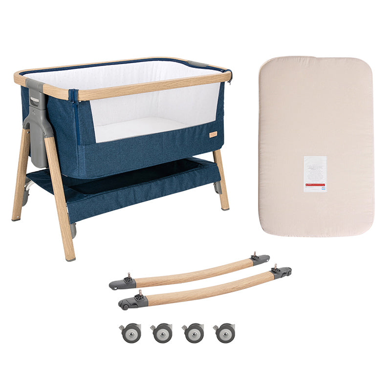 Modern Foldable Bedside Sleeper Toddler Cradle with Storage Shelf