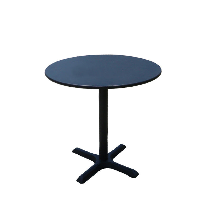 Black Steel Dining Table Modern Outdoor Patio Table with Iron Base