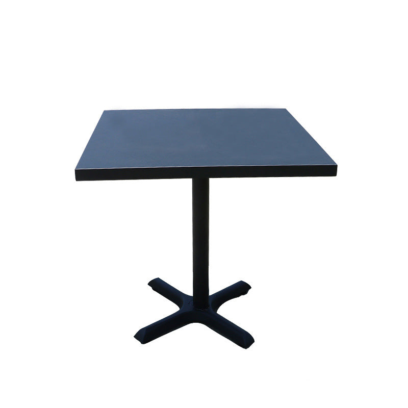 Black Steel Dining Table Modern Outdoor Patio Table with Iron Base