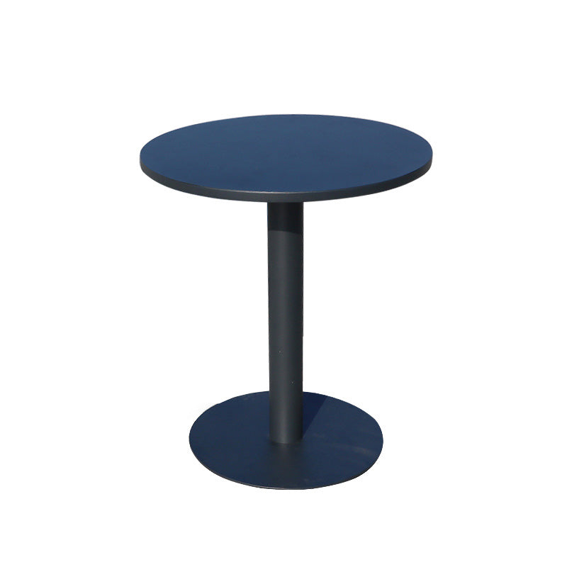 Black Steel Dining Table Modern Outdoor Patio Table with Iron Base