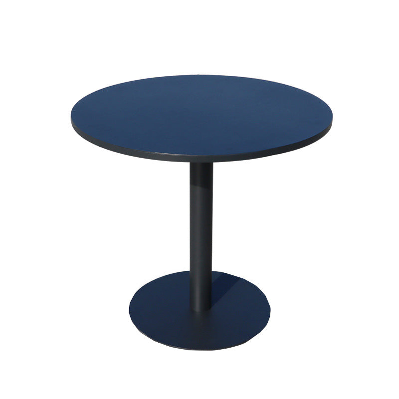 Black Steel Dining Table Modern Outdoor Patio Table with Iron Base