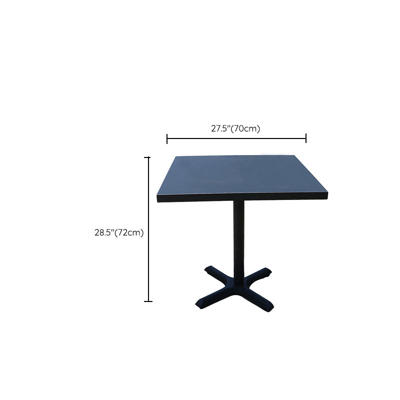 Black Steel Dining Table Modern Outdoor Patio Table with Iron Base