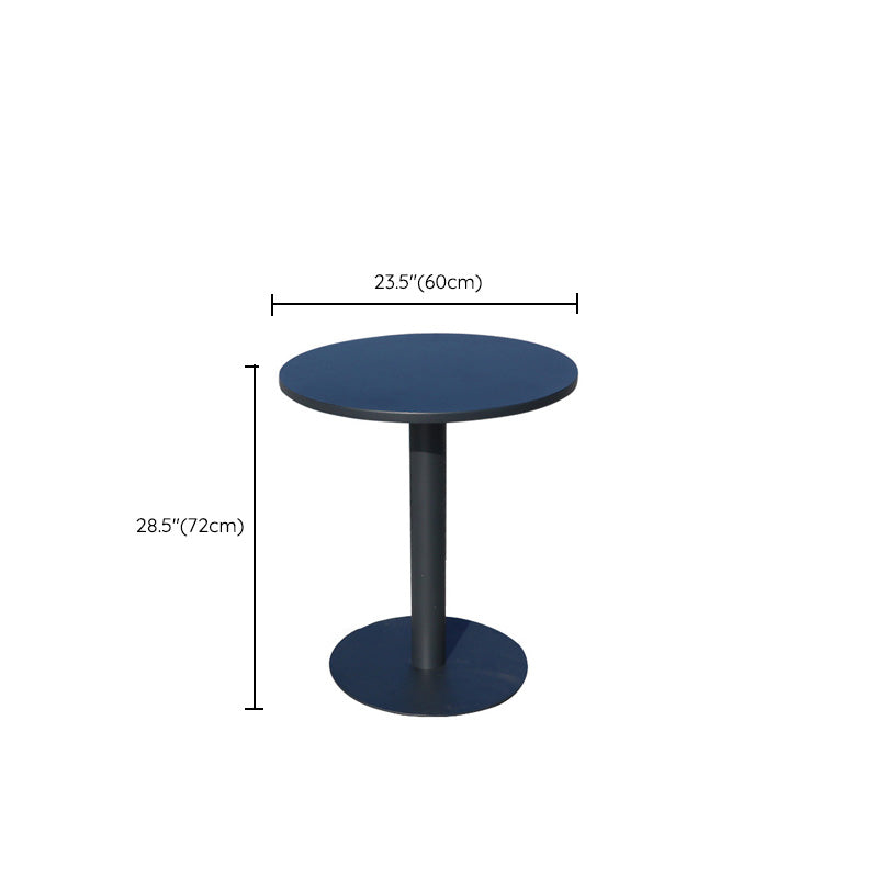 Black Steel Dining Table Modern Outdoor Patio Table with Iron Base