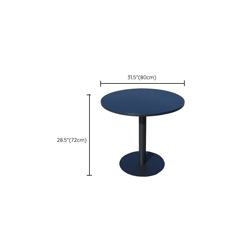 Black Steel Dining Table Modern Outdoor Patio Table with Iron Base