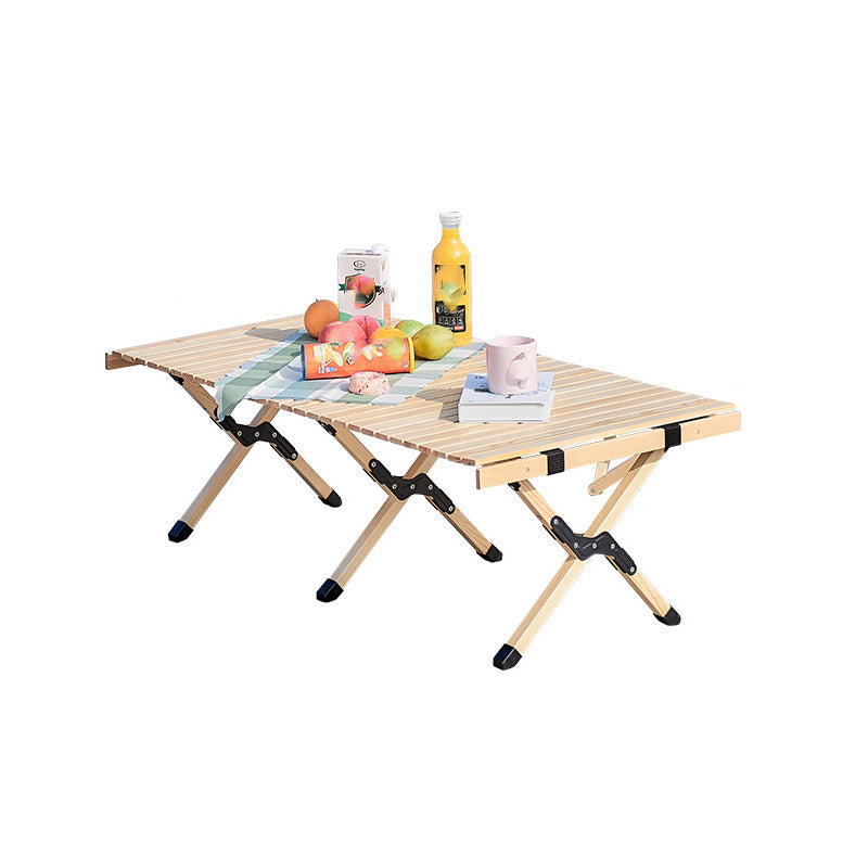 Solid Wood Dining Table Rectangle UV Resistant Camping Table