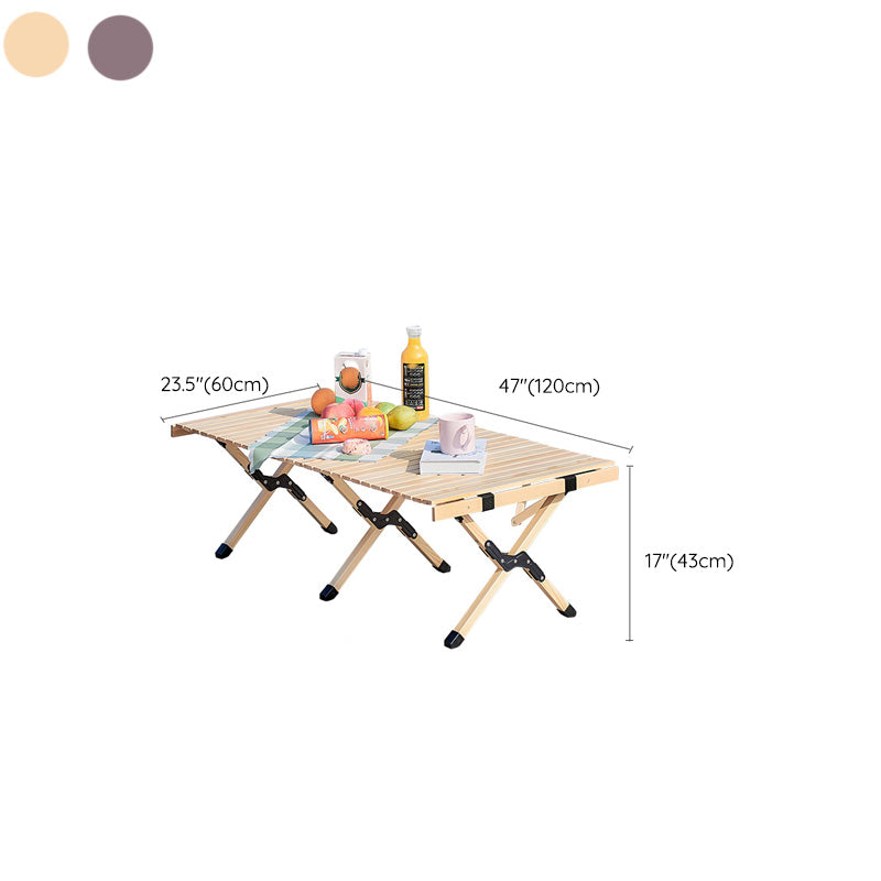 Solid Wood Dining Table Rectangle UV Resistant Camping Table