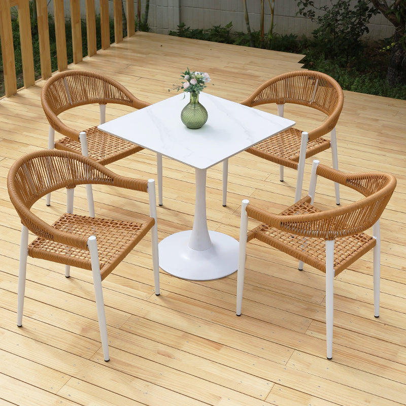 Modern Outdoor Patio Table Water Resistant Patio Table with Aluminum Frame