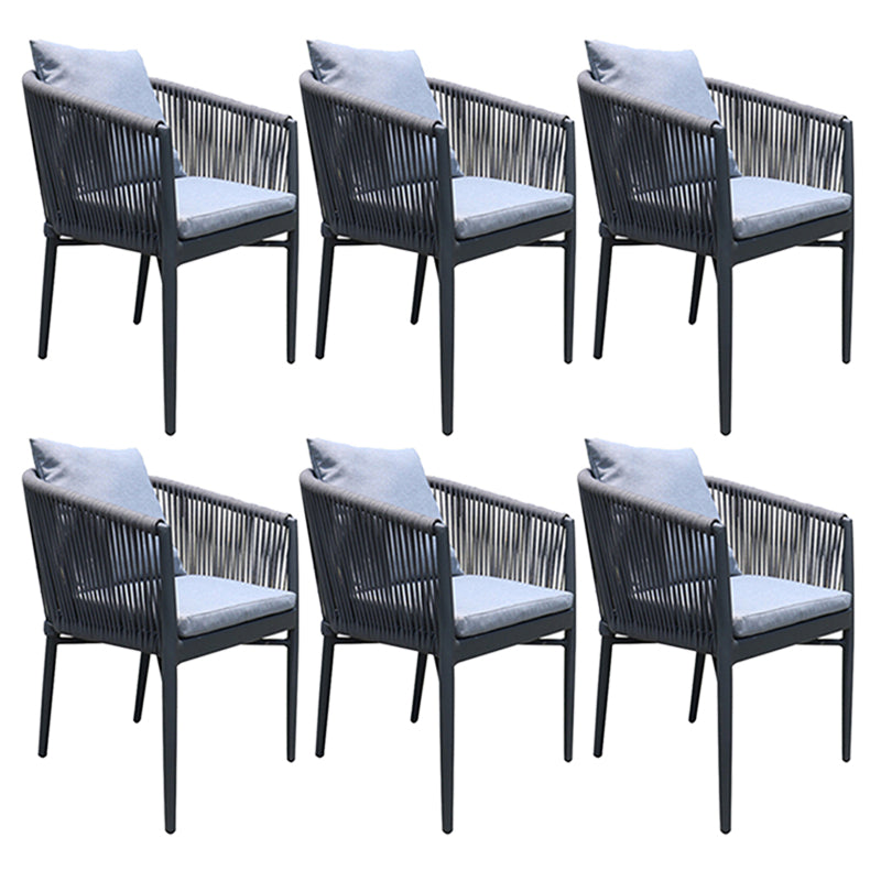 Industrial with Arm Dining Armchair Metal Patio Dining Side Chair