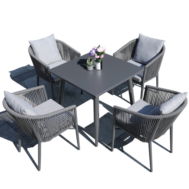 Industrial with Arm Dining Armchair Metal Patio Dining Side Chair