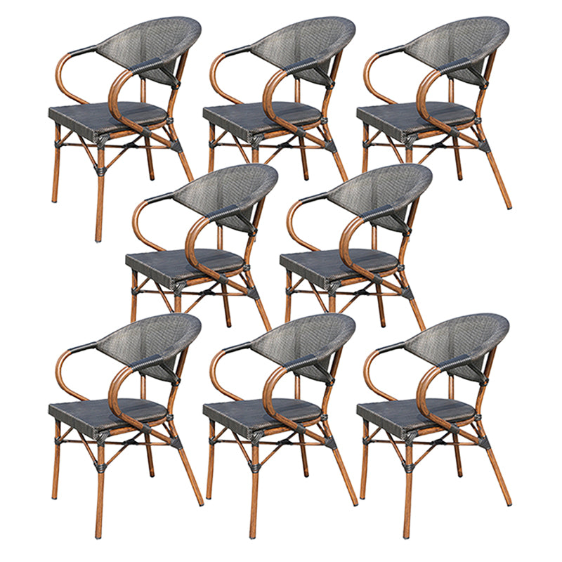 Industrial Black Outdoor Bistro Chairs Metal Patio Dining Side Chair