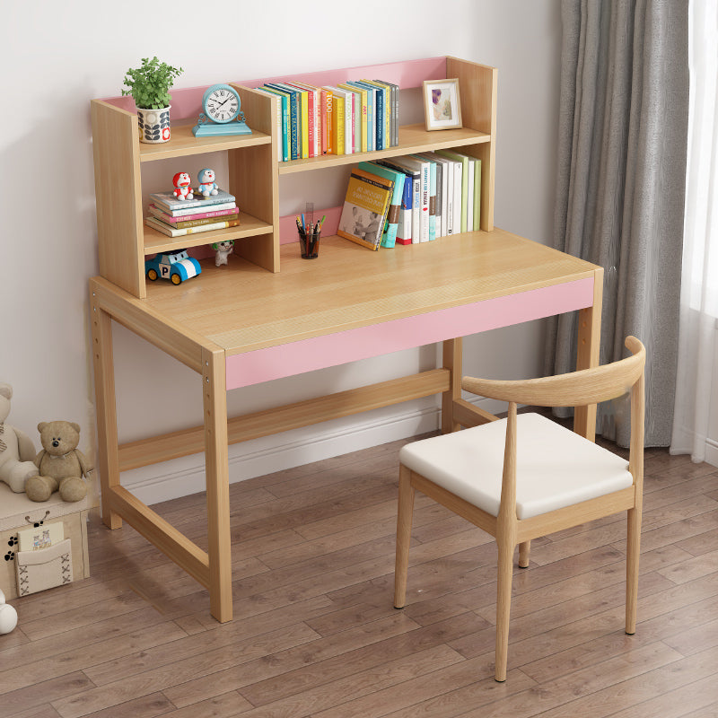 Home Kids Desk with Shelf Wooden Writing Desk Kids Desk and Chair