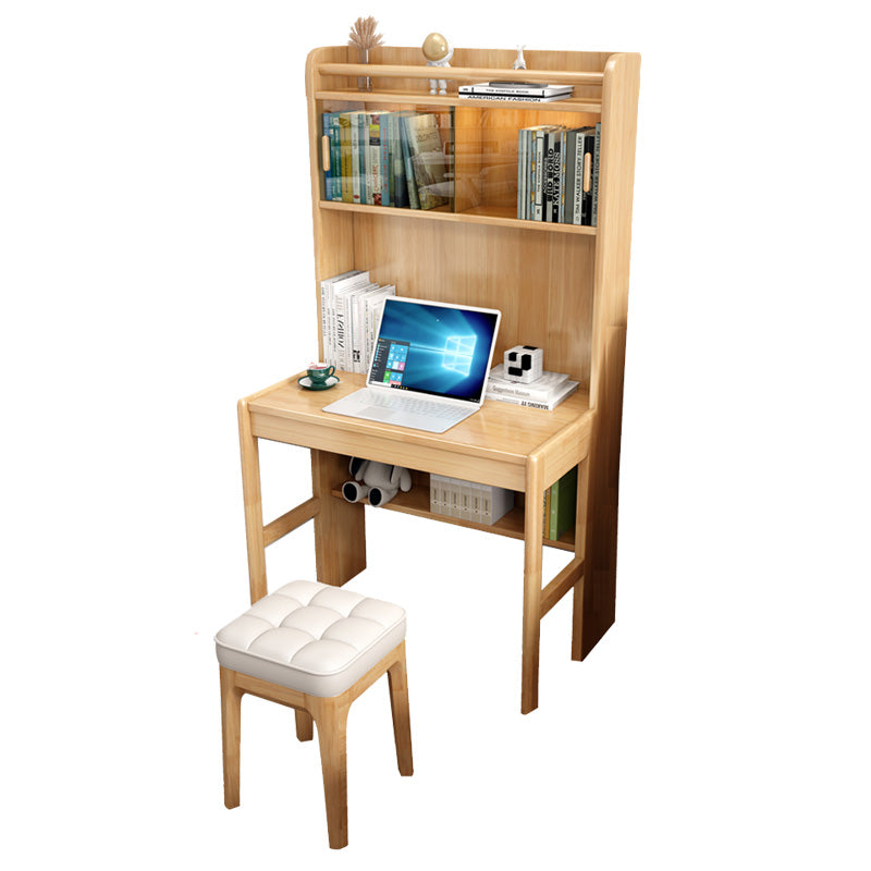 1 Drawer Kids Desk with Shelf Rubber Wood Writing Desk Kids Desk and Chair