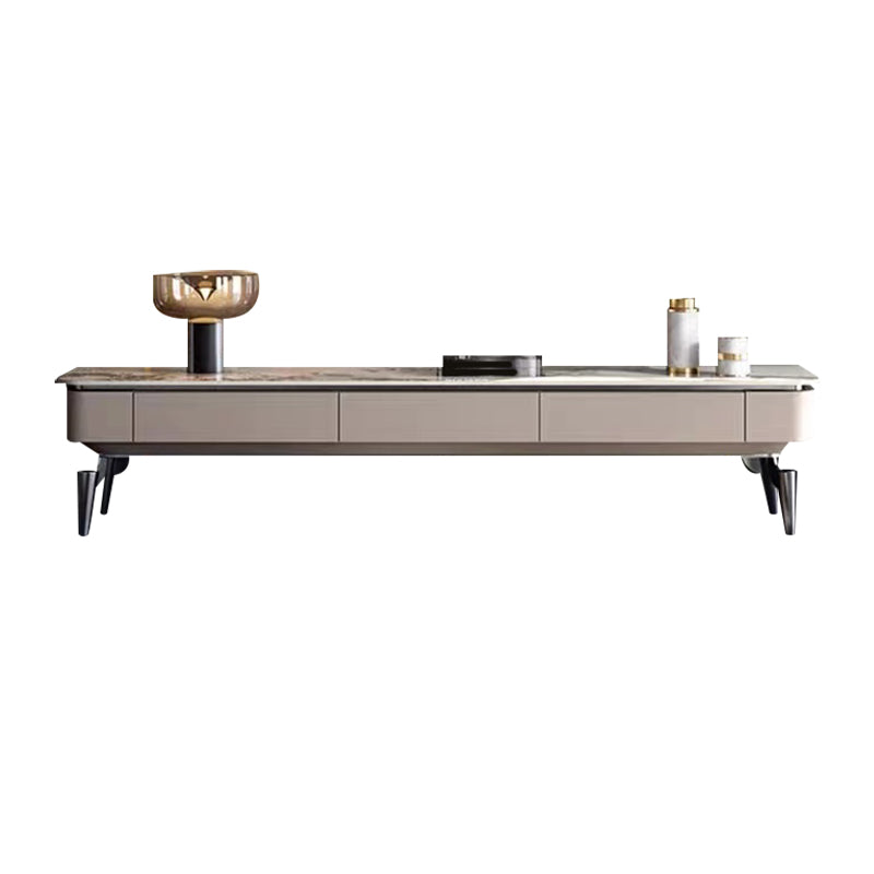 Glam TV Console Stone Media Console Enclosed Storage Console with Drawers