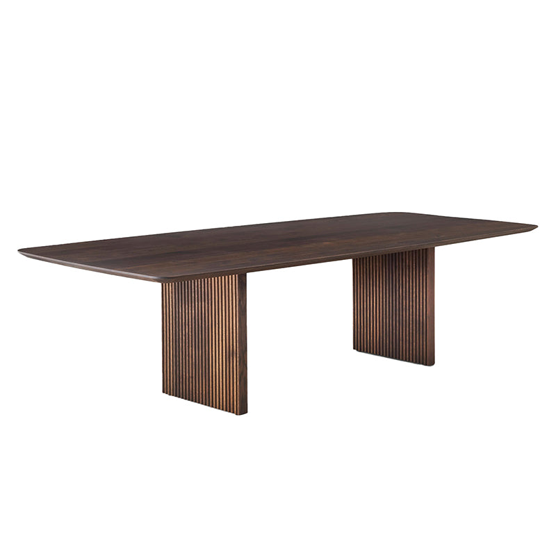 Rectangular Shaped Wooden Conference Table 2 Legs Writing Desk in Brown