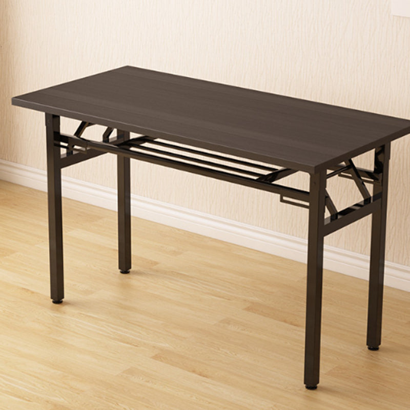 Folding Rectangular Writing Desk Modern Black Base Bedroom Office Desk