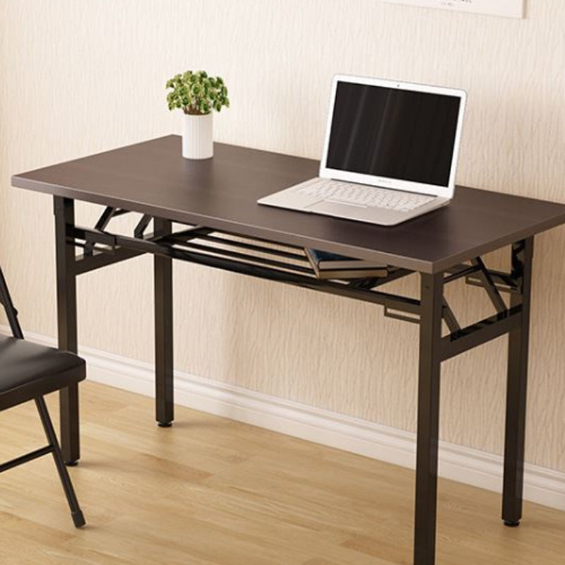 Folding Rectangular Writing Desk Modern Black Base Bedroom Office Desk