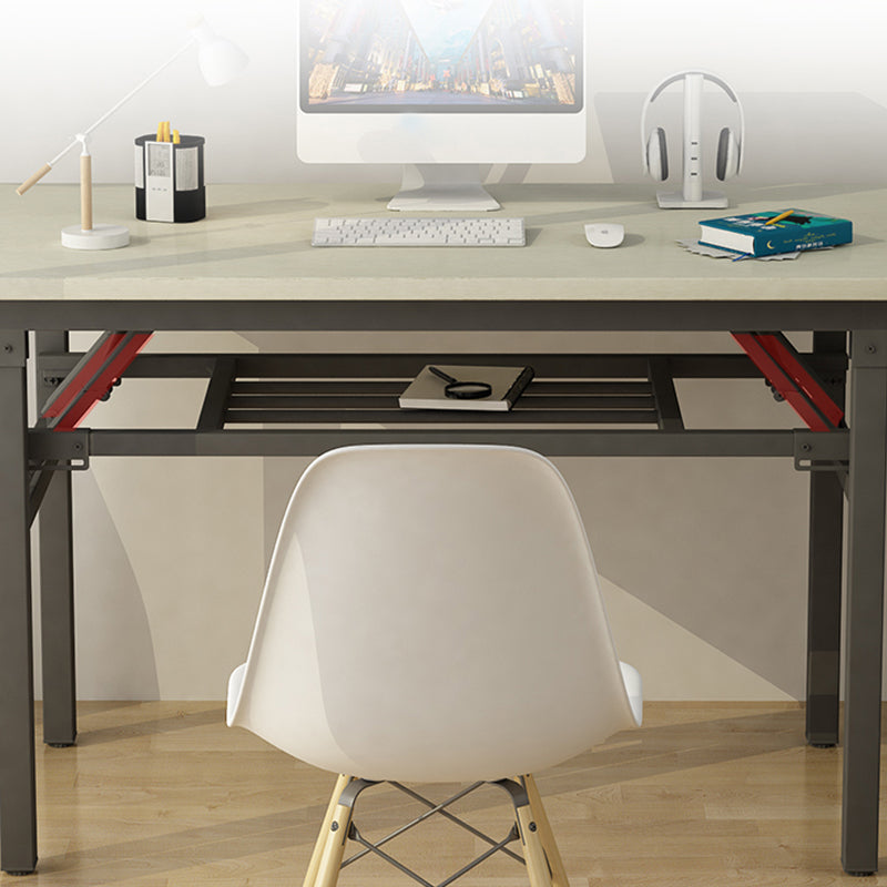 Folding Rectangular Writing Desk Modern Black Base Bedroom Office Desk