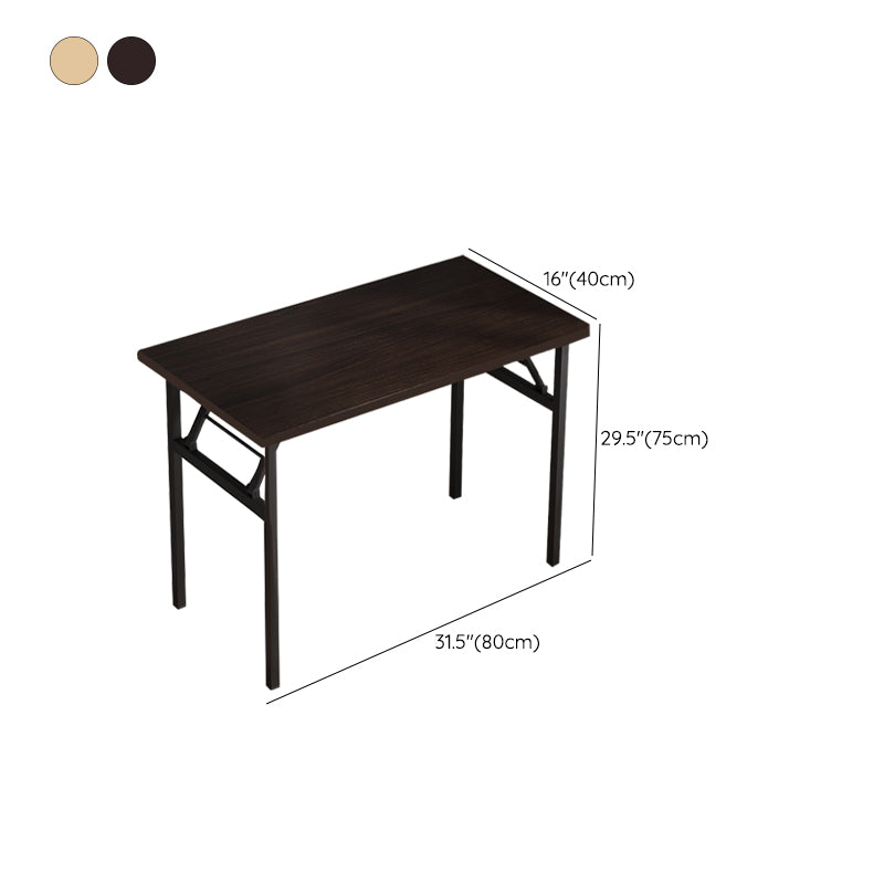 Folding Rectangular Writing Desk Modern Black Base Bedroom Office Desk