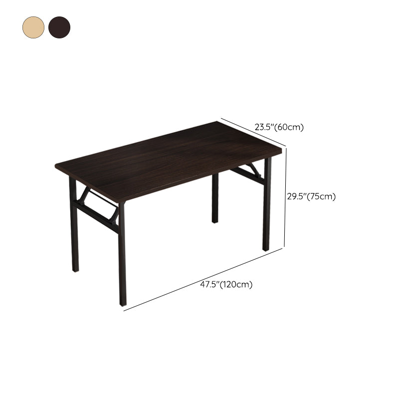 Folding Rectangular Writing Desk Modern Black Base Bedroom Office Desk