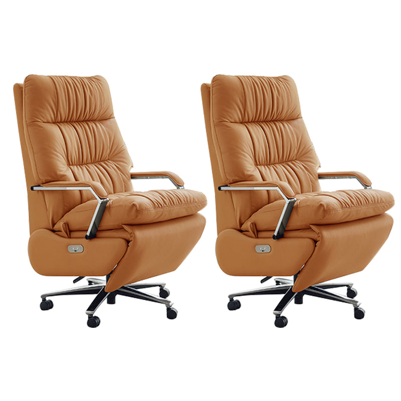 Modern Slide Office Chair Padded Arms Leather Adjustable Seat Height Chair