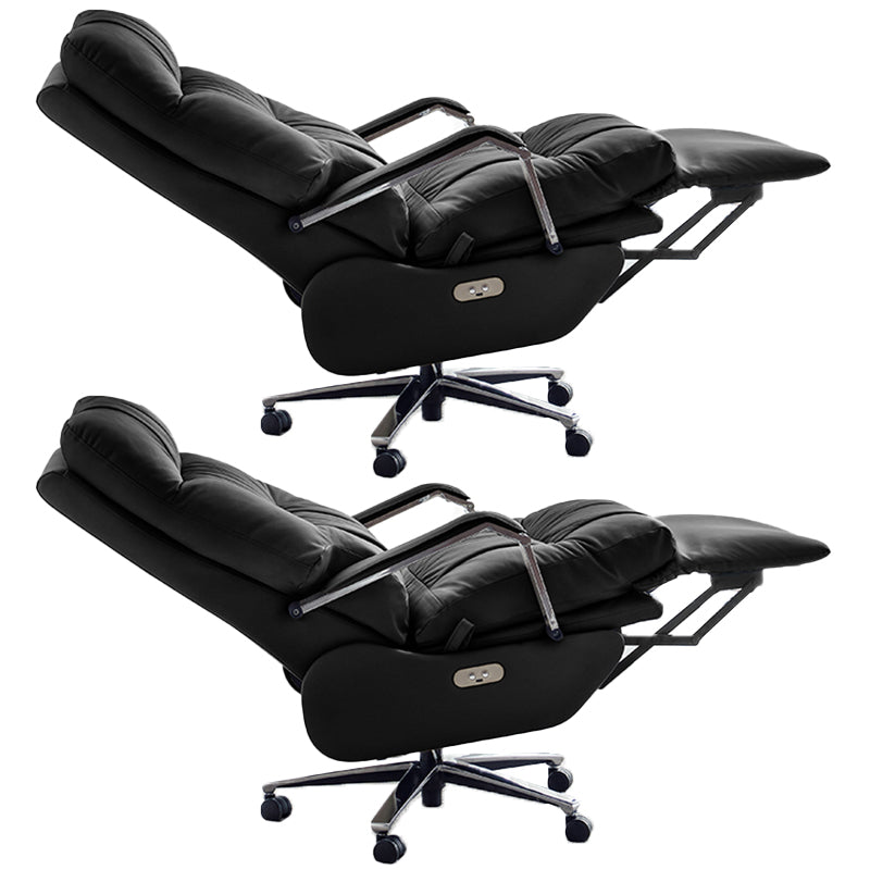 Modern Slide Office Chair Padded Arms Leather Adjustable Seat Height Chair