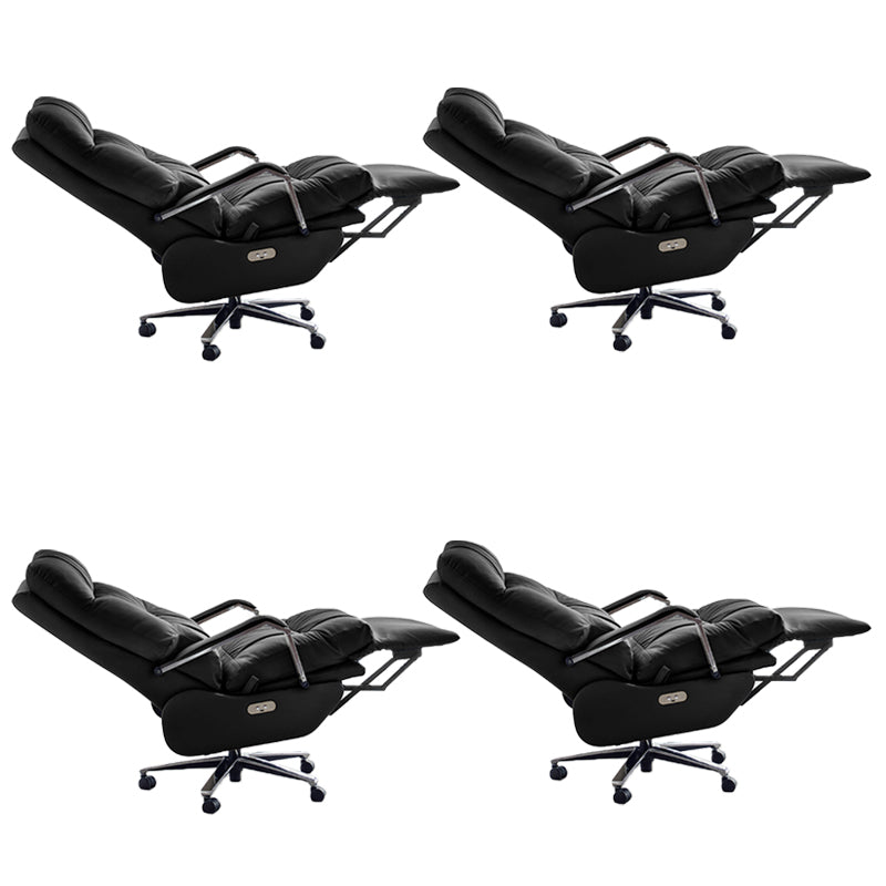 Modern Slide Office Chair Padded Arms Leather Adjustable Seat Height Chair