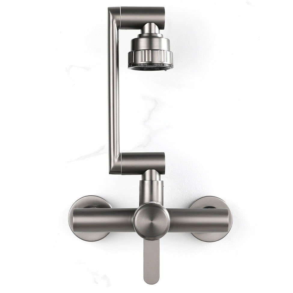 Modern Wall Mounted Kitchen Faucet Single Handle Faucet in Chrome