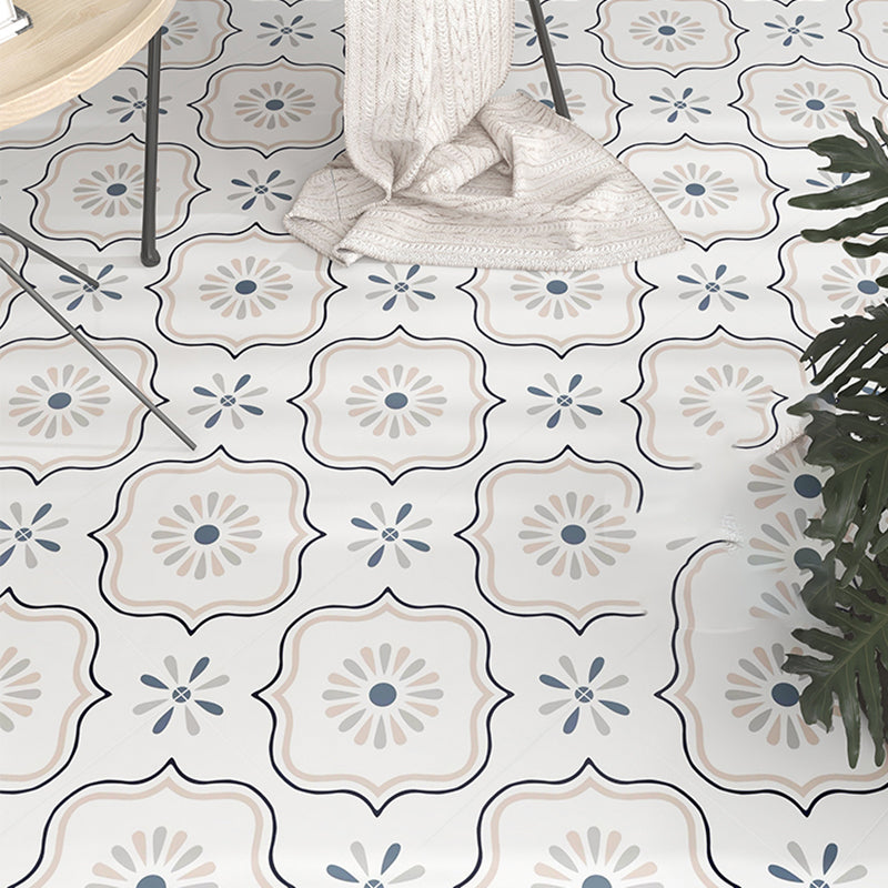 Modern Style Floor Tile Moroccan Pattern Straight Edge Square Waterproof Floor Tile