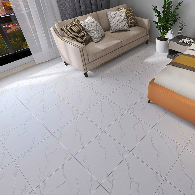 Home Indoor Vinyl Floor Coiled Marble Print Square PVC Vinyl Flooring