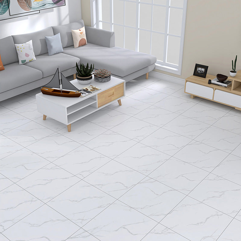 Home Indoor Vinyl Floor Coiled Marble Print Square PVC Vinyl Flooring