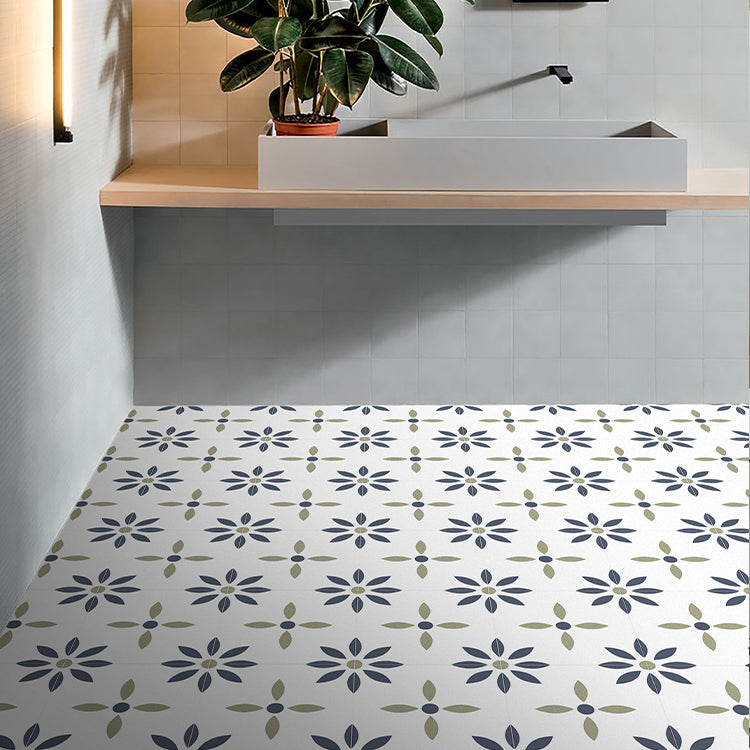 Square Peel & Stick Tile with Pattern Water Resistant Field Tile for Home